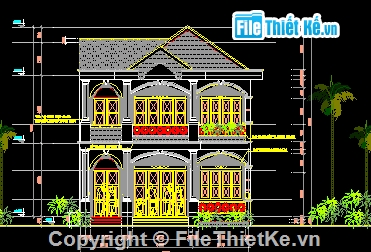 Bản vẽ autocad,nhà 2 tầng,thiết kế nhà 2 tầng,bản vẽ nhà 2 tầng